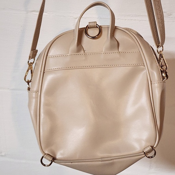 Kids Mini Backpack Purse Beige Polka‎ Dot Bow Accent Ears Girls Toddler - Picture 6 of 9